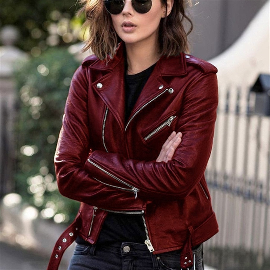 Veste en Cuir de Haute Qualité en Couleurs Vibrantes