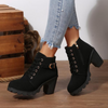 Bottines à lacets avec talons blocs pour femmes