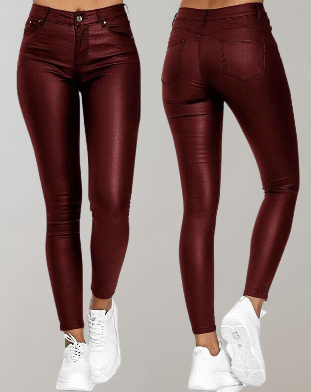 Pantalons en cuir PU haut taille élégants pour femmes