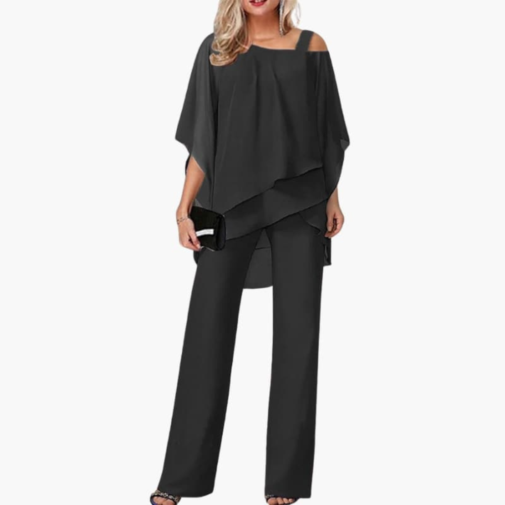 Combinaison Femme avec Épaule Décollée et Pantalons Amples