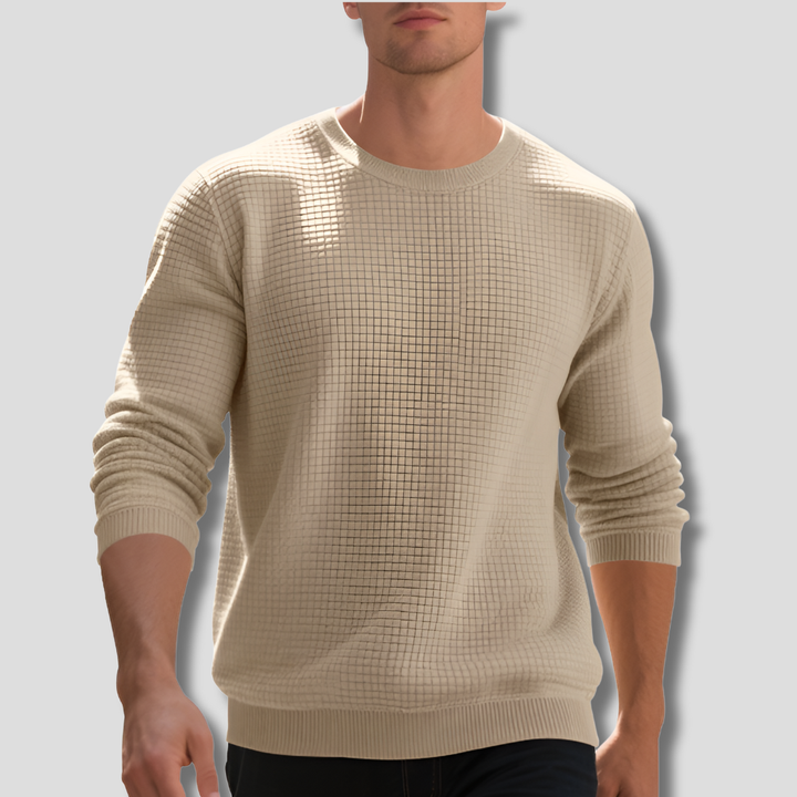 Pull en Tricot Waffle Confortable pour Hommes