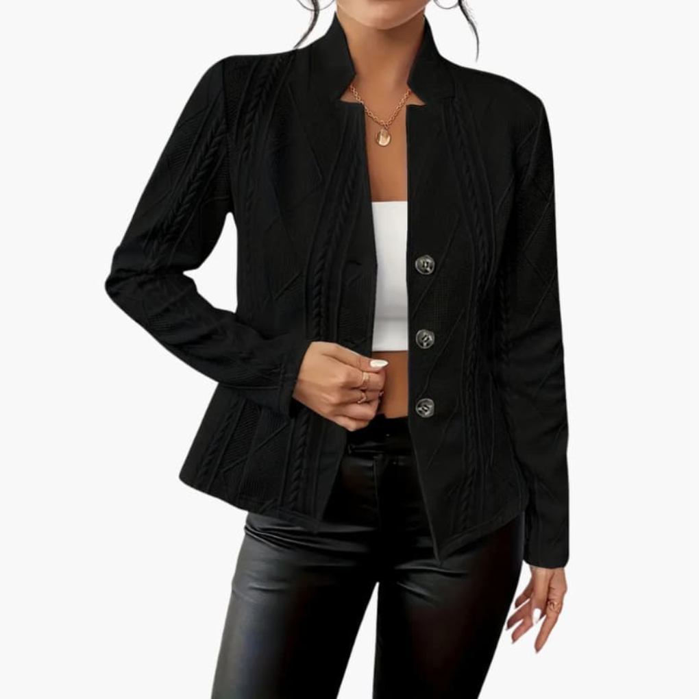 Blazer pour femmes avec col à revers et fermeture à bouton