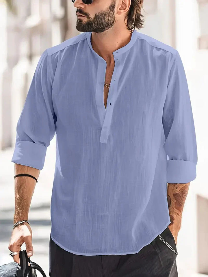 Chemise en lin d'été décontractée pour hommes