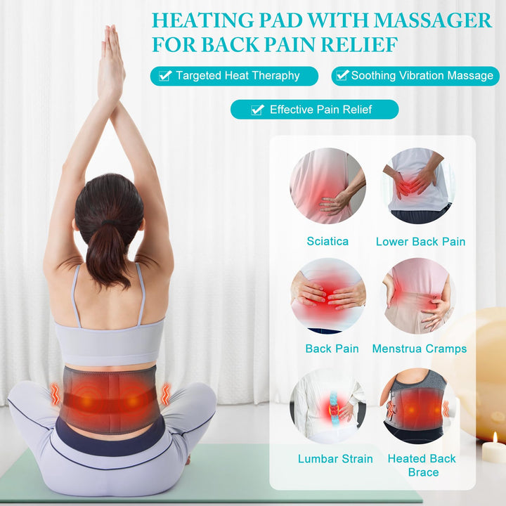ThermoComfort - Appareil de Massage Chauffant Sans Fil pour Soulagement du Dos et de la Douleur