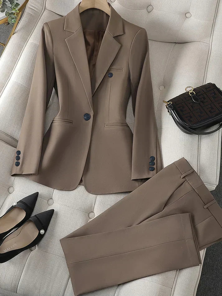 Ensemble de Blazer Classique Femme à Col Noté