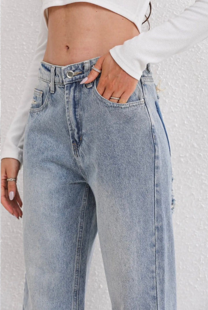 Jeans Vintage Déchirés pour Femmes