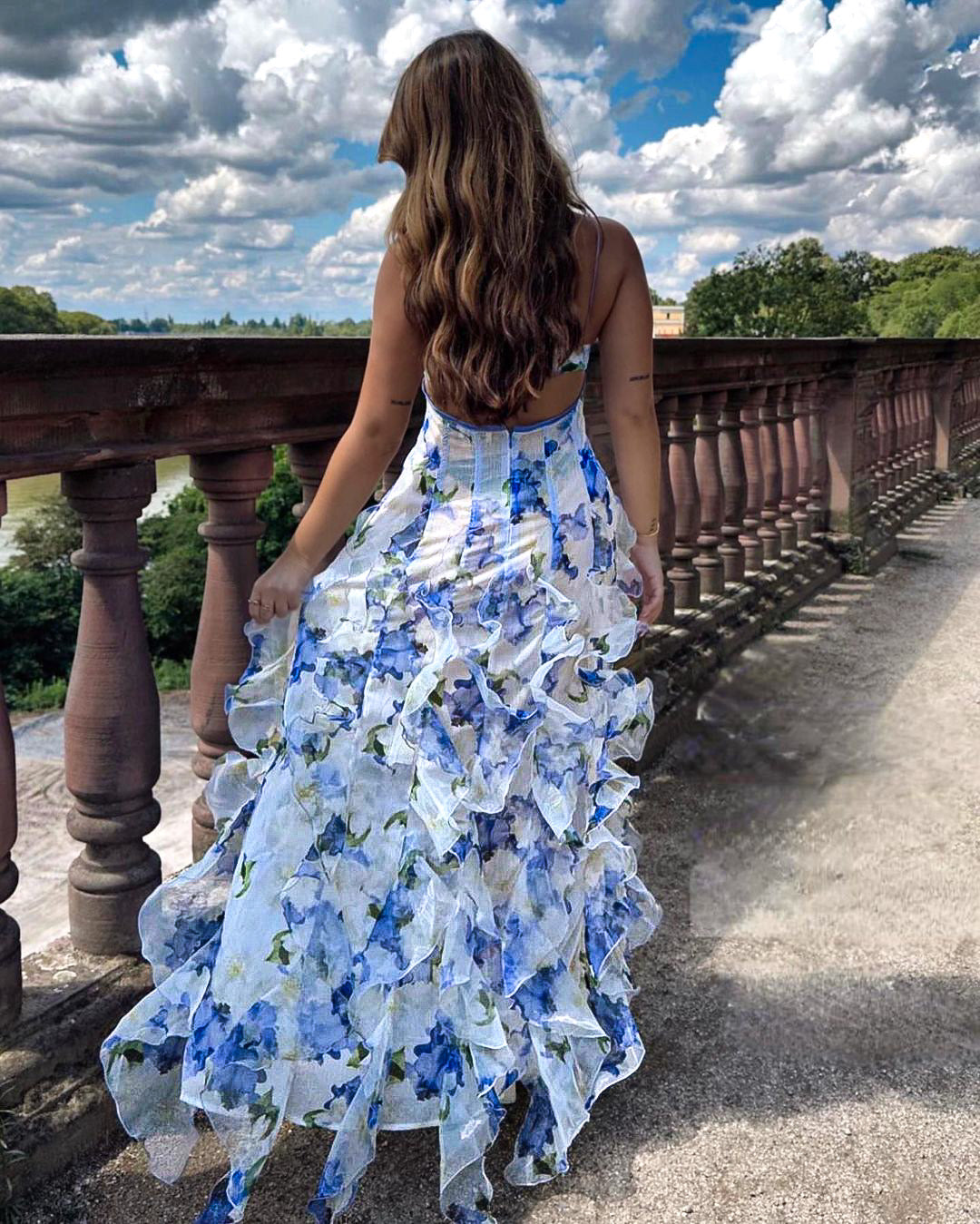 Robe Florale Volante pour Femme