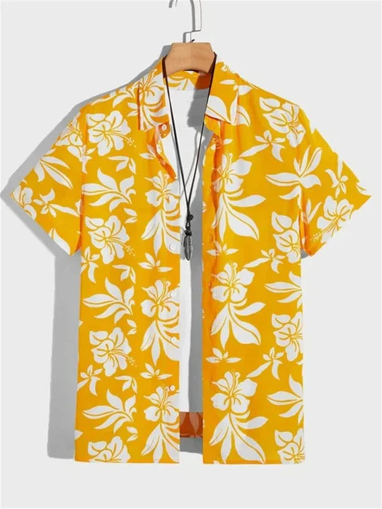 Chemise hawaïenne imprimée fleur 3D style vibrant pour jours détendus