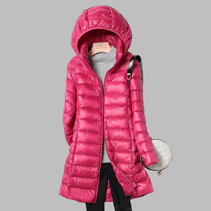 Manteau en Doudoune Long avec Capuche Détachable pour Femmes Restez Chauffées et Stylées Toute la Saison
