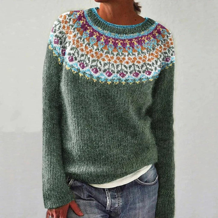 Pull Femme à Motif Floral – Accent Brillant pour Vos Looks d'Automne et d'Hiver
