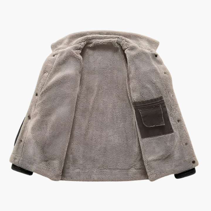 Veste en denim pour hommes avec doublure en polaire en soldes