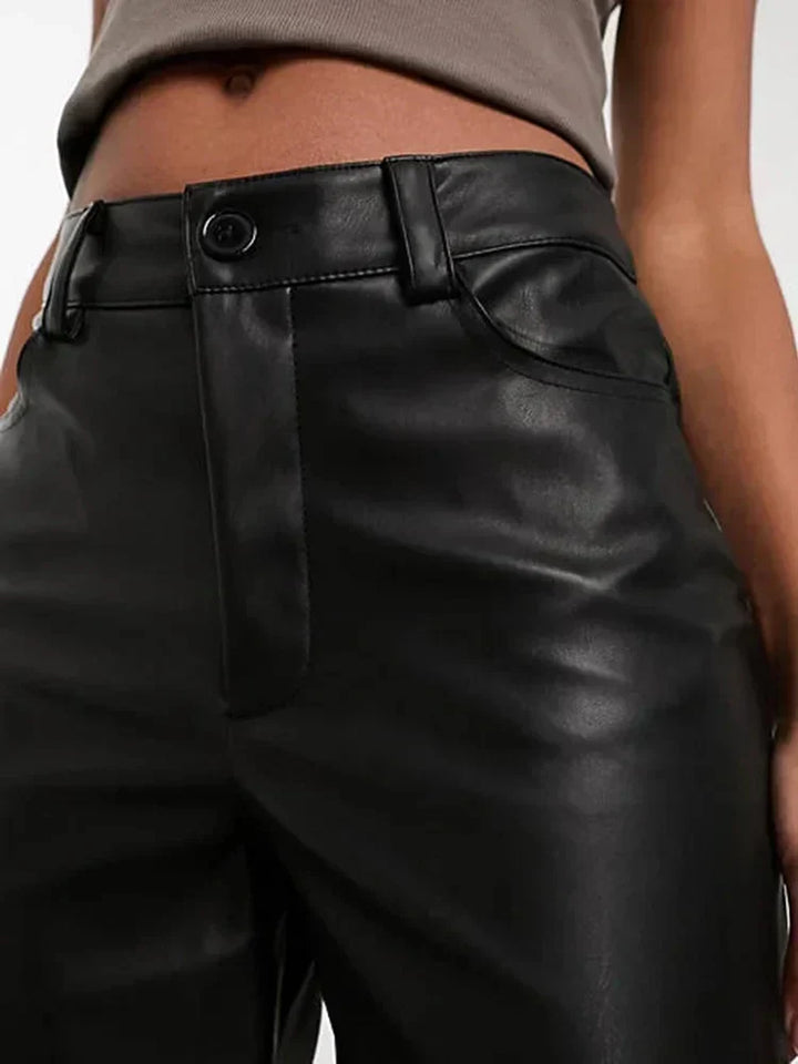 Pantalons en cuir hauts de taille SleekEdge pour femmes