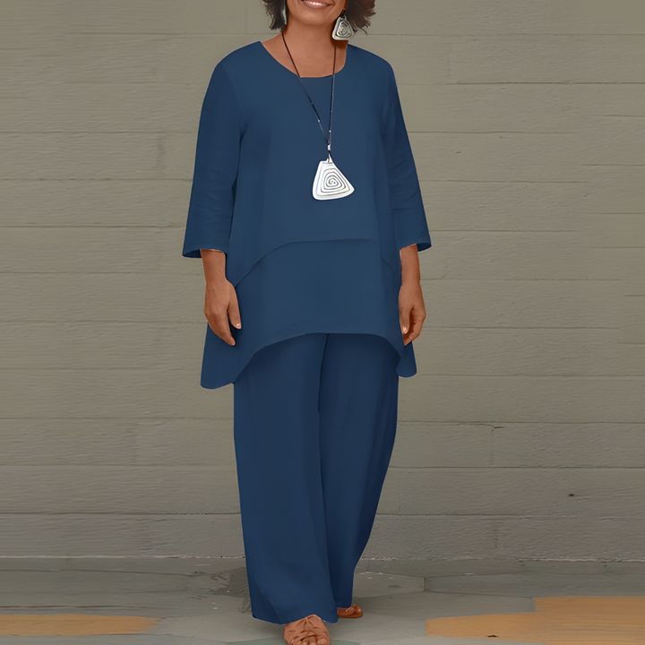 Ensemble 2 Pièces en Lin Élégant pour Femme