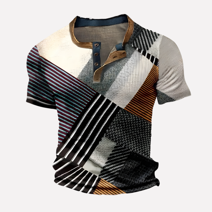 T-shirt casual en maille waffle pour homme