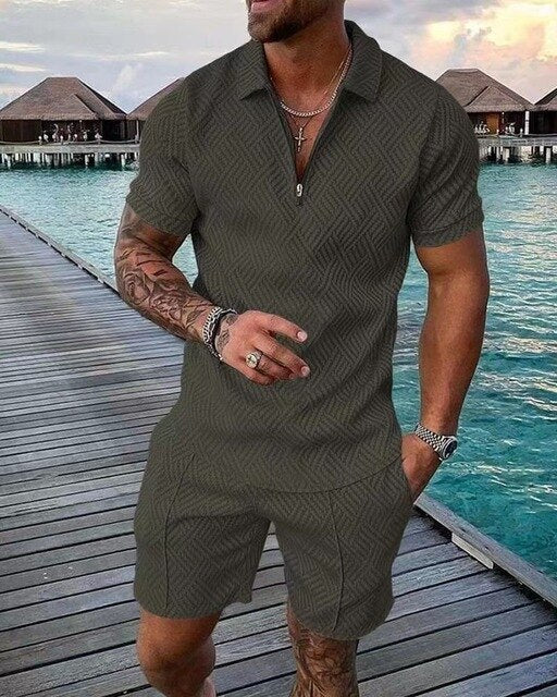 Ensemble Polo et Shorts d'Été pour Hommes Style Sans Effort en Un Ensemble Facile