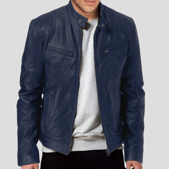 Veste en Cuir Classique pour Hommes