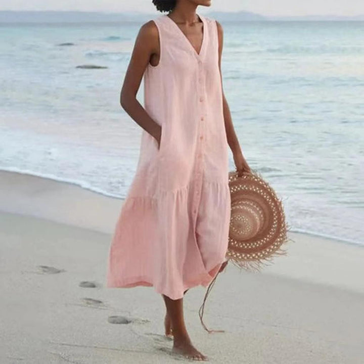 Robe Femme V-Cou – Élégante pour Usage Quotidien
