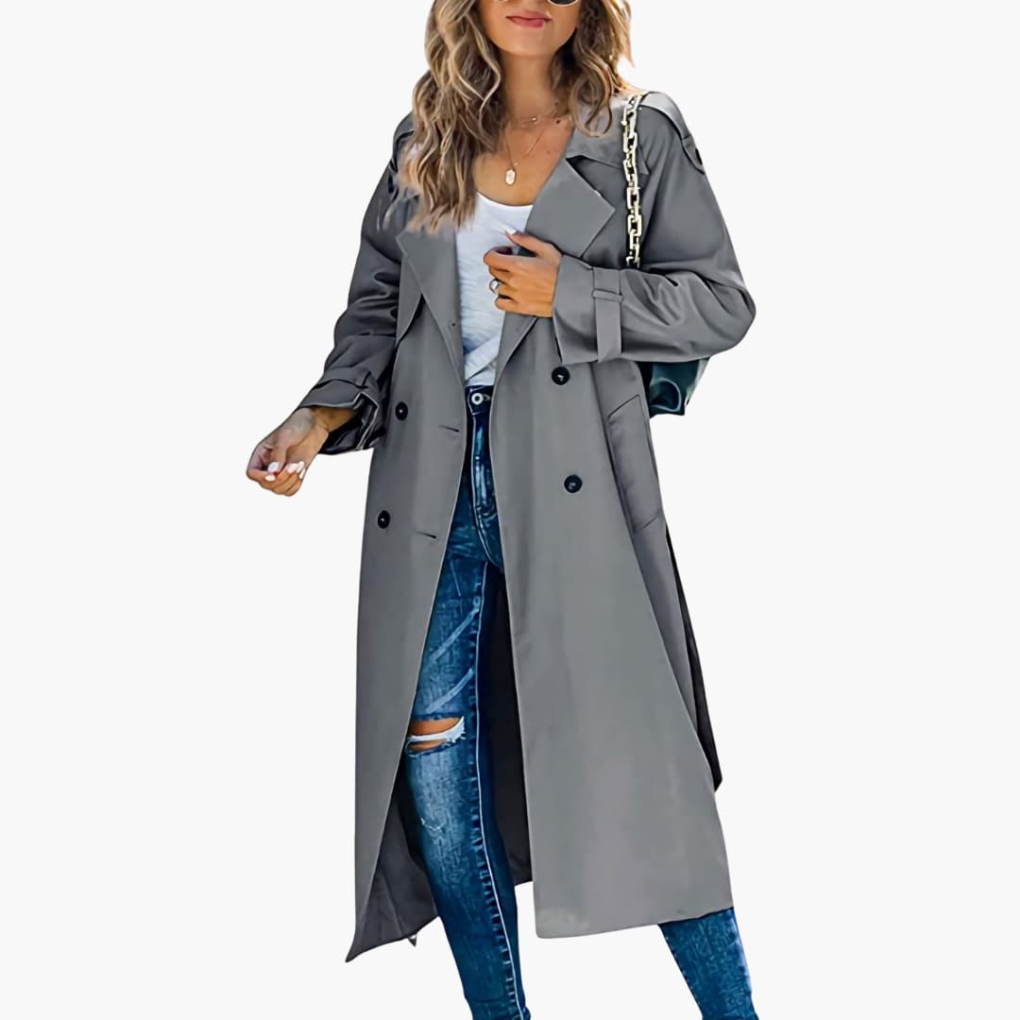 Manteau Trench pour Femmes avec Patte de Bouton Prix de Vente