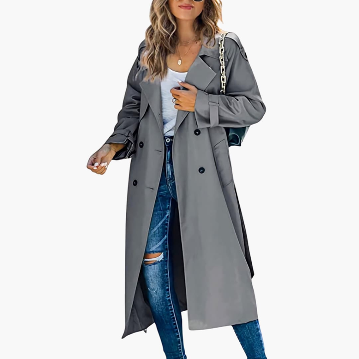 Manteau Trench pour Femmes avec Patte de Bouton Prix de Vente
