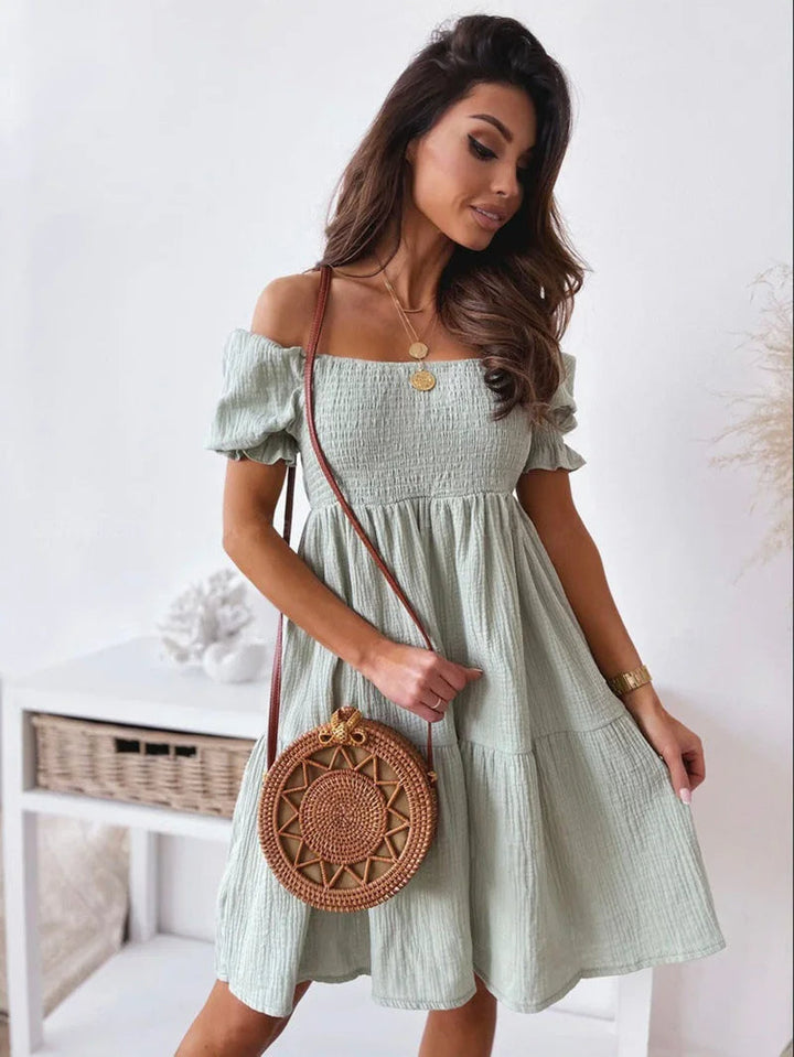 Robe Mini Élégante Une Épaule pour Été