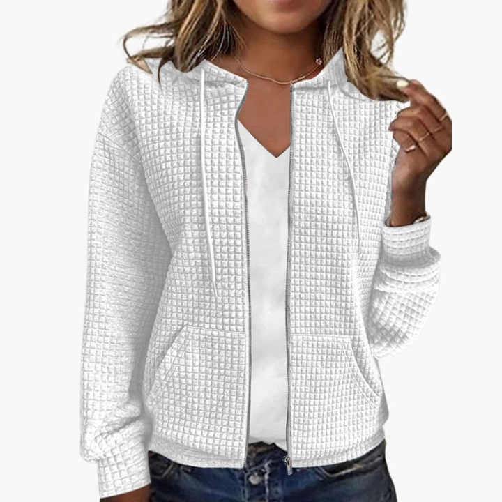 Sweat à capuche femme zippé avec cordon de serrage
