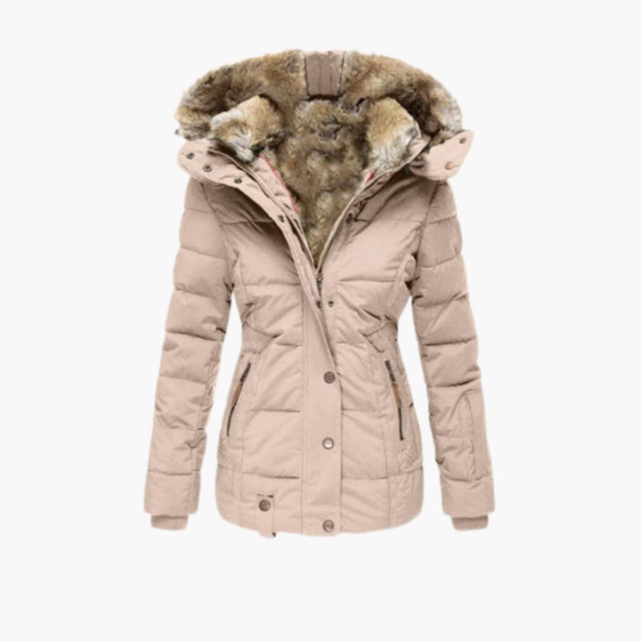 Veste pour femmes avec surface embossée et fermetures