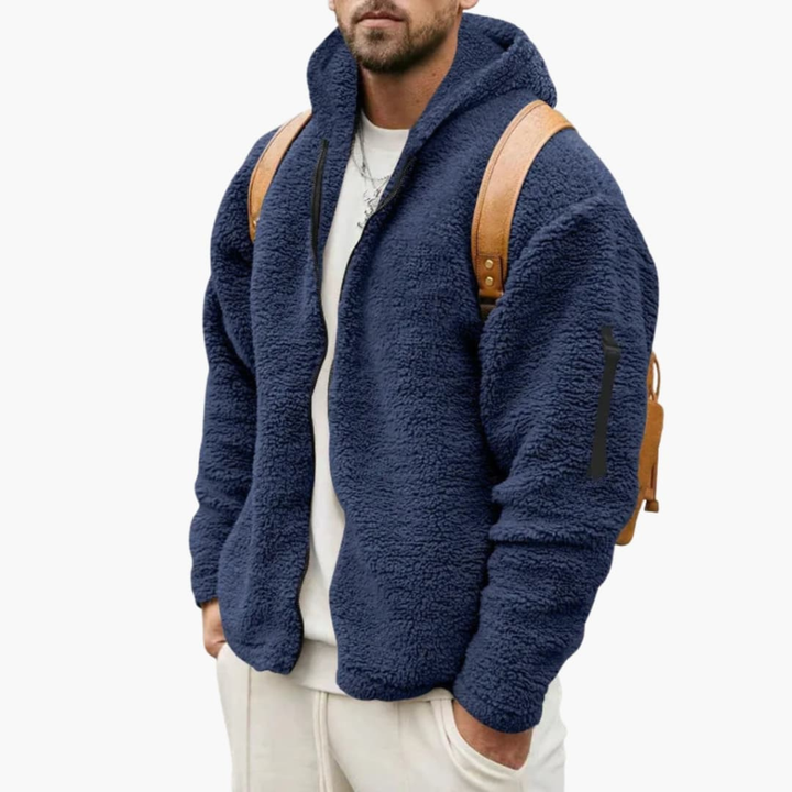 Veste en polaire pour homme avec capuche et zip complet