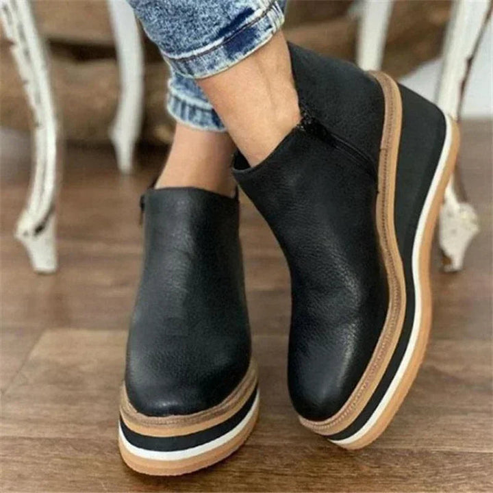 Bottes Cheville à Talons Épais pour Femmes avec Charme Vintage