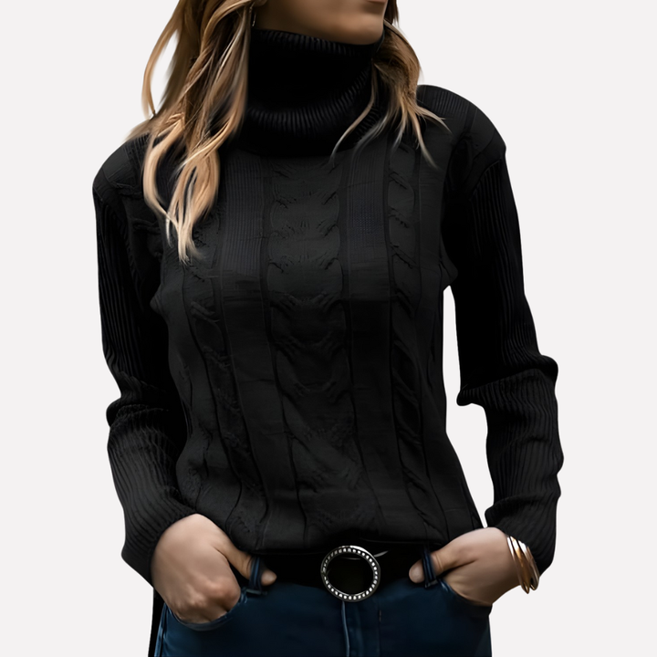 Pull-over Col Roulé Femme – Style Décontracté Quotidien