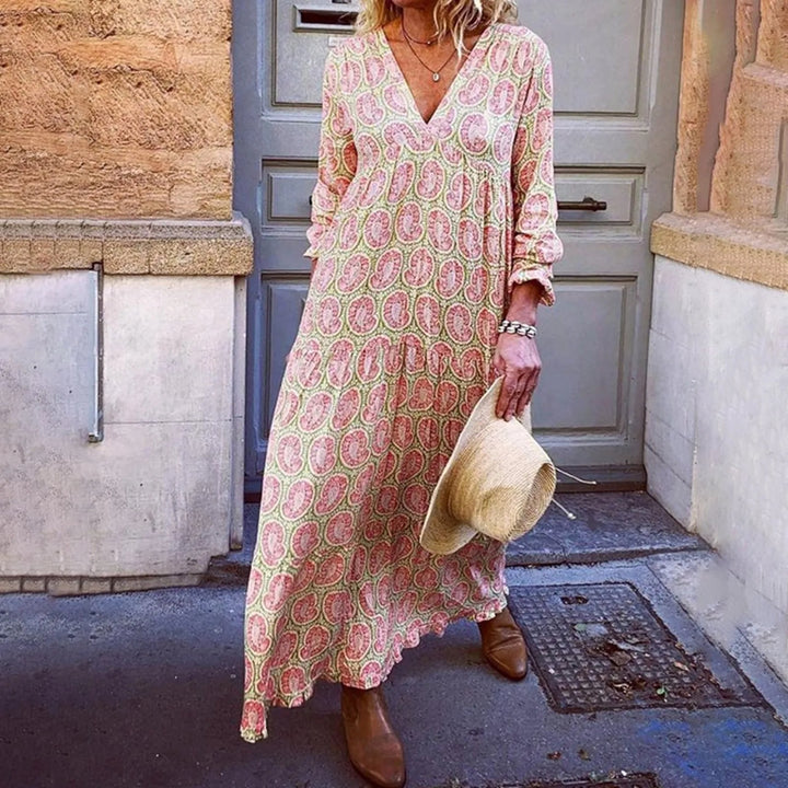 Robe Maxi Géométrique Bohowaves — Où le Flair Bohème Rencontre l'Élégance d'Été