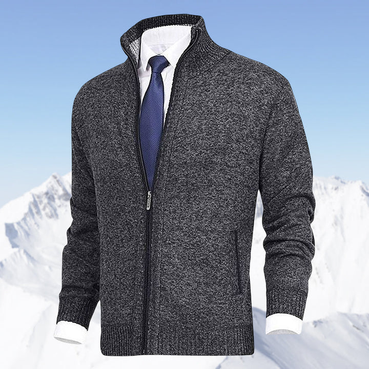 Gilet en maille zippé avec col et poches