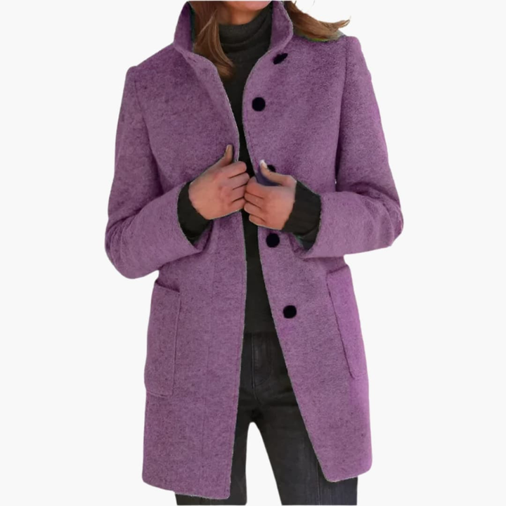 Manteau pour femmes avec col montant et poches