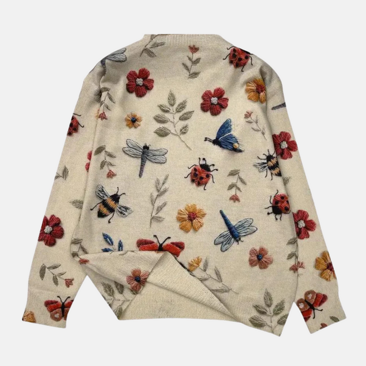 Pull en maille fleur 3D