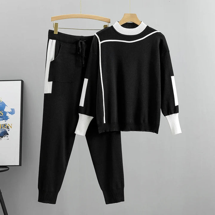 Ensemble Tricoté Chaud 2 Pièces pour Femmes