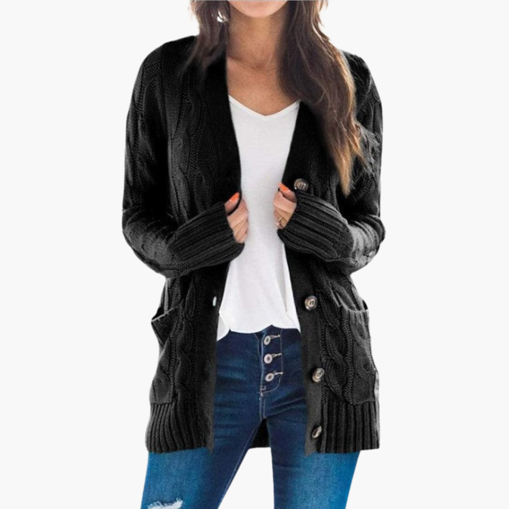 Cardigan pour femmes avec boutons et poches