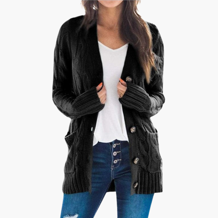 Cardigan pour femmes avec boutons et poches