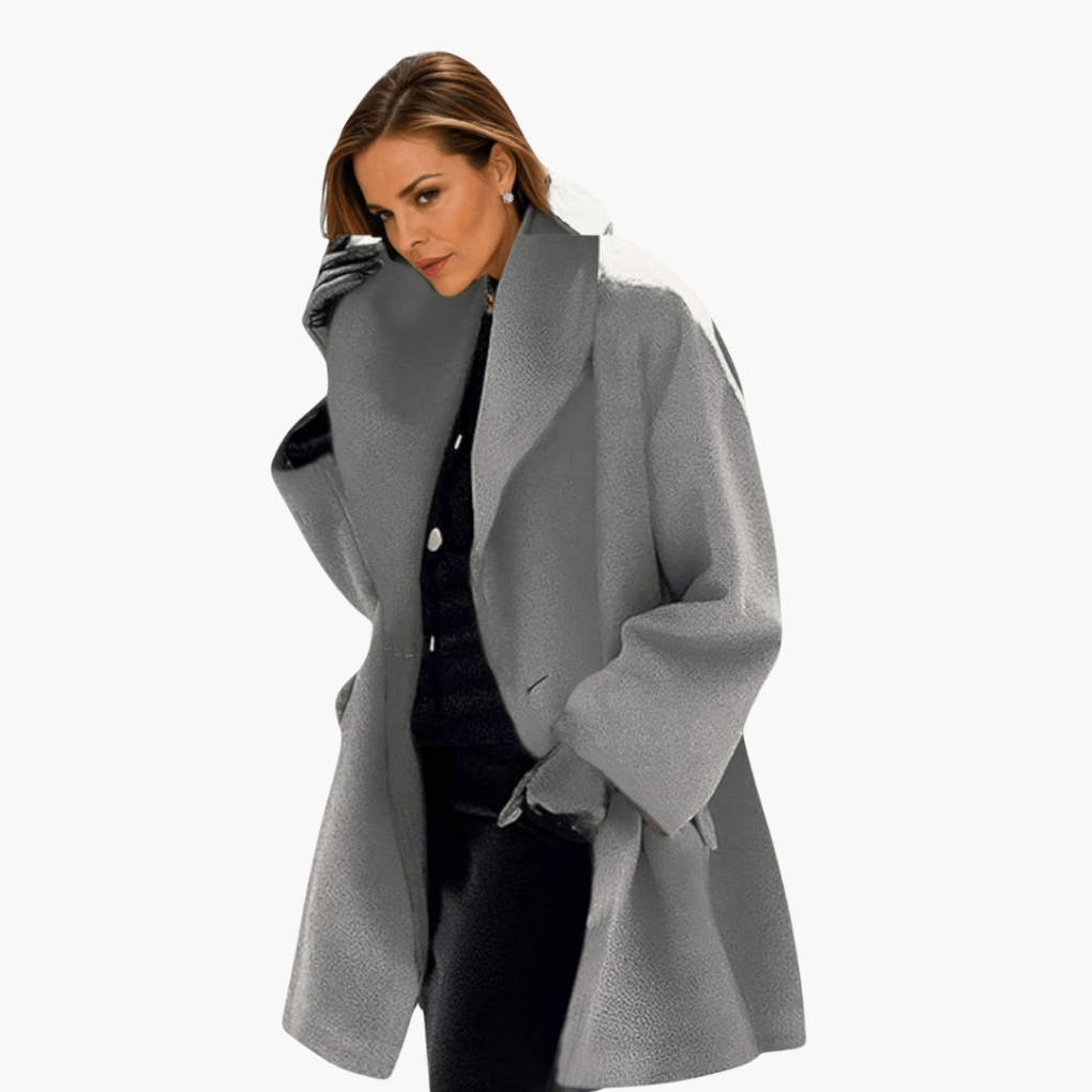 Veste Femme avec Col Large et Manches Longues
