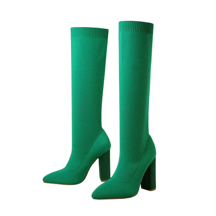 Bottes hautes en stretch pour femmes