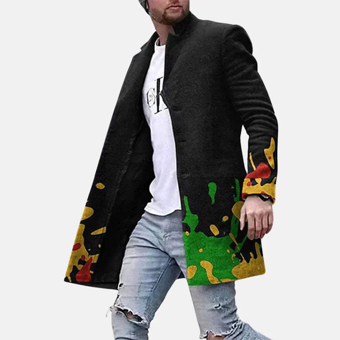 Manteau à Impression de Rue – Veste Casual et Ajustable pour Homme