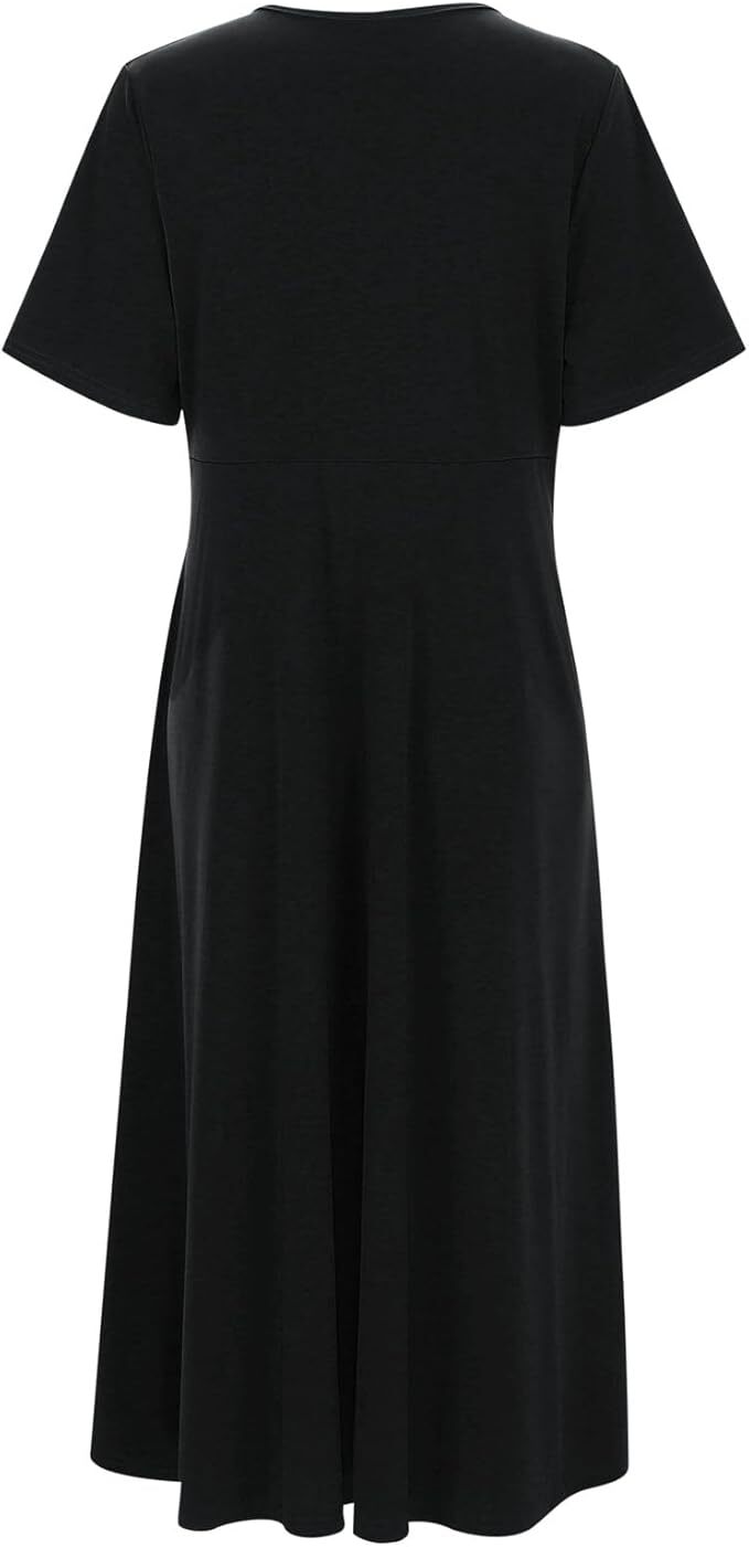 Robe Vintage Col V à Manches Courtes pour Femmes Élégance Intemporelle pour Toutes les Occasions
