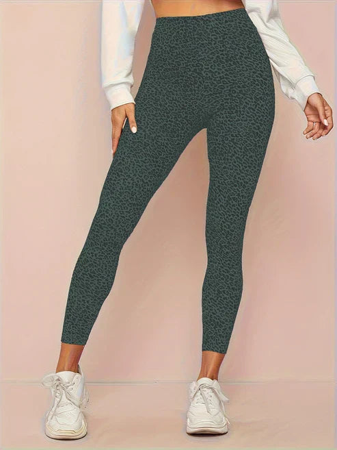 Leggings à Taille Haute Imprimé Léopard pour Femme