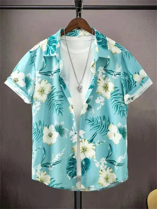 Chemise hawaïenne imprimée fleur 3D style vibrant pour jours détendus