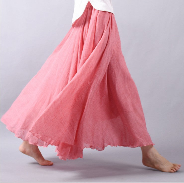 Jupe Maxi en Lin Bohémienne