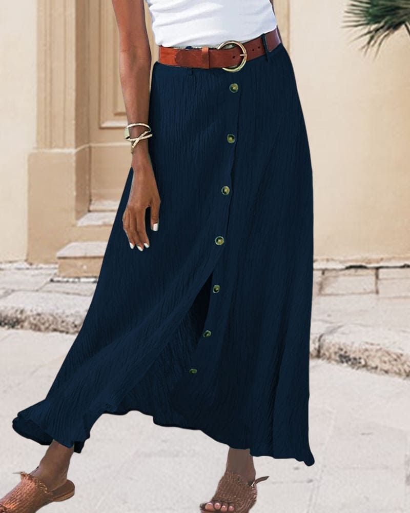 Jupe Monochrome Longue pour Femme Simplicité Gracieuse avec Confort Toute la Journée