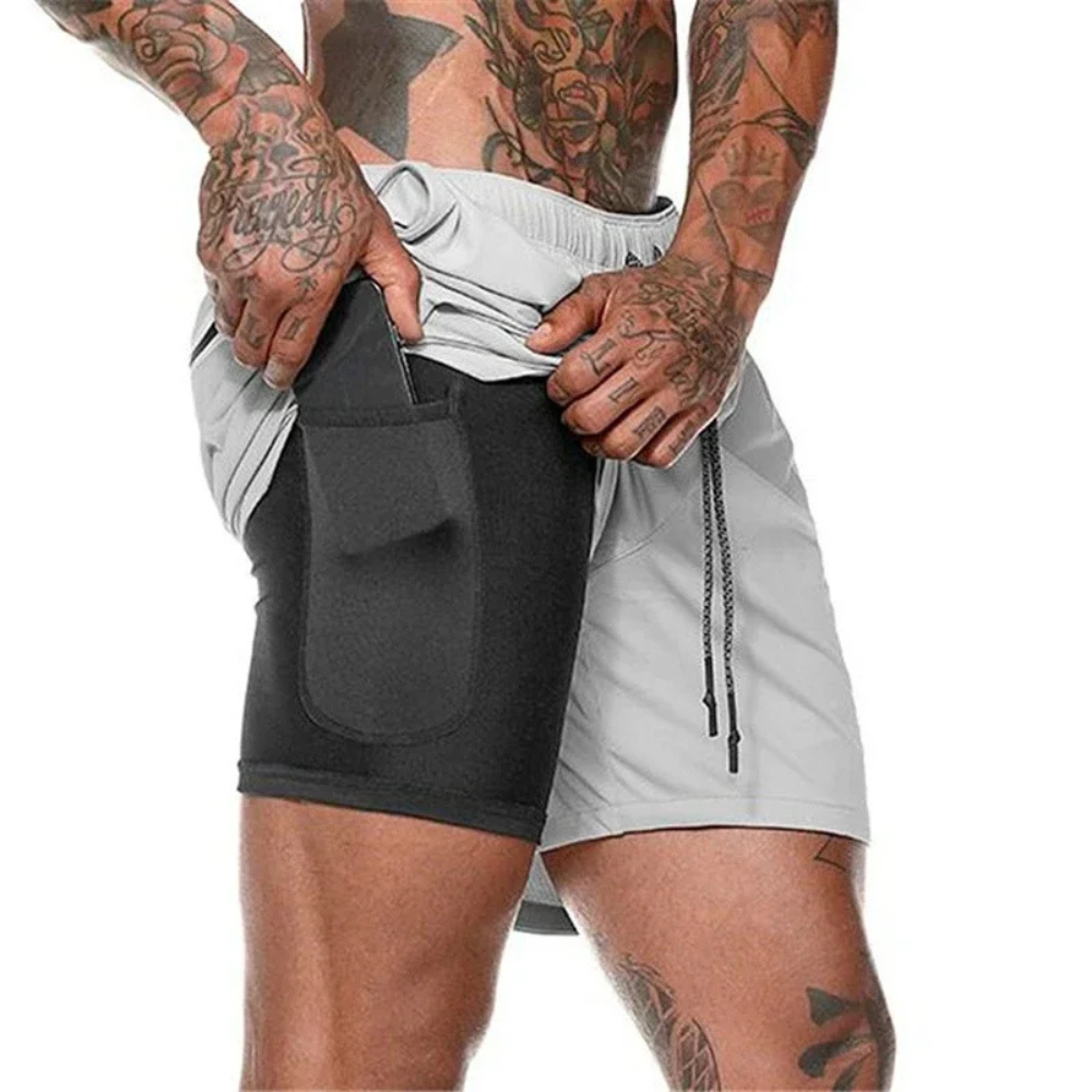 Shorts de sport 2-en-1 pour hommes – Conçus pour la performance et le confort