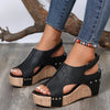 Sandales Wedge Peep-Toe Liées Élégance Élevée avec Confort Quotidien