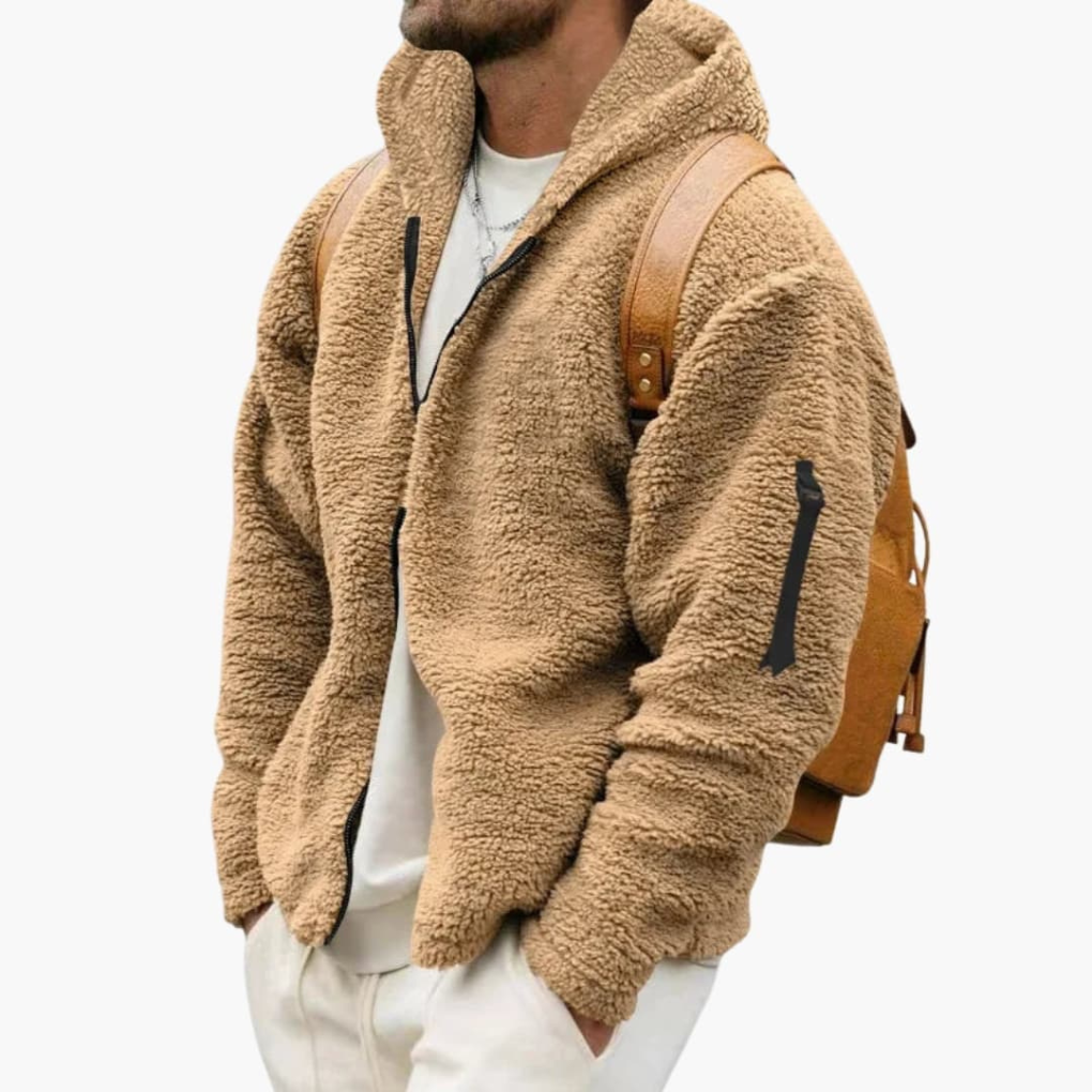 Veste en polaire pour homme avec capuche et zip complet