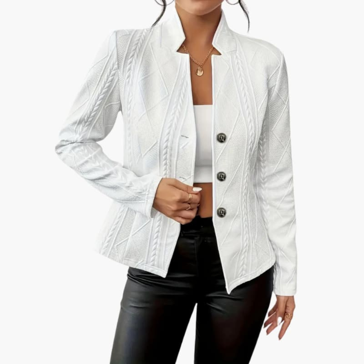 Blazer pour femmes avec col à revers et fermeture à bouton