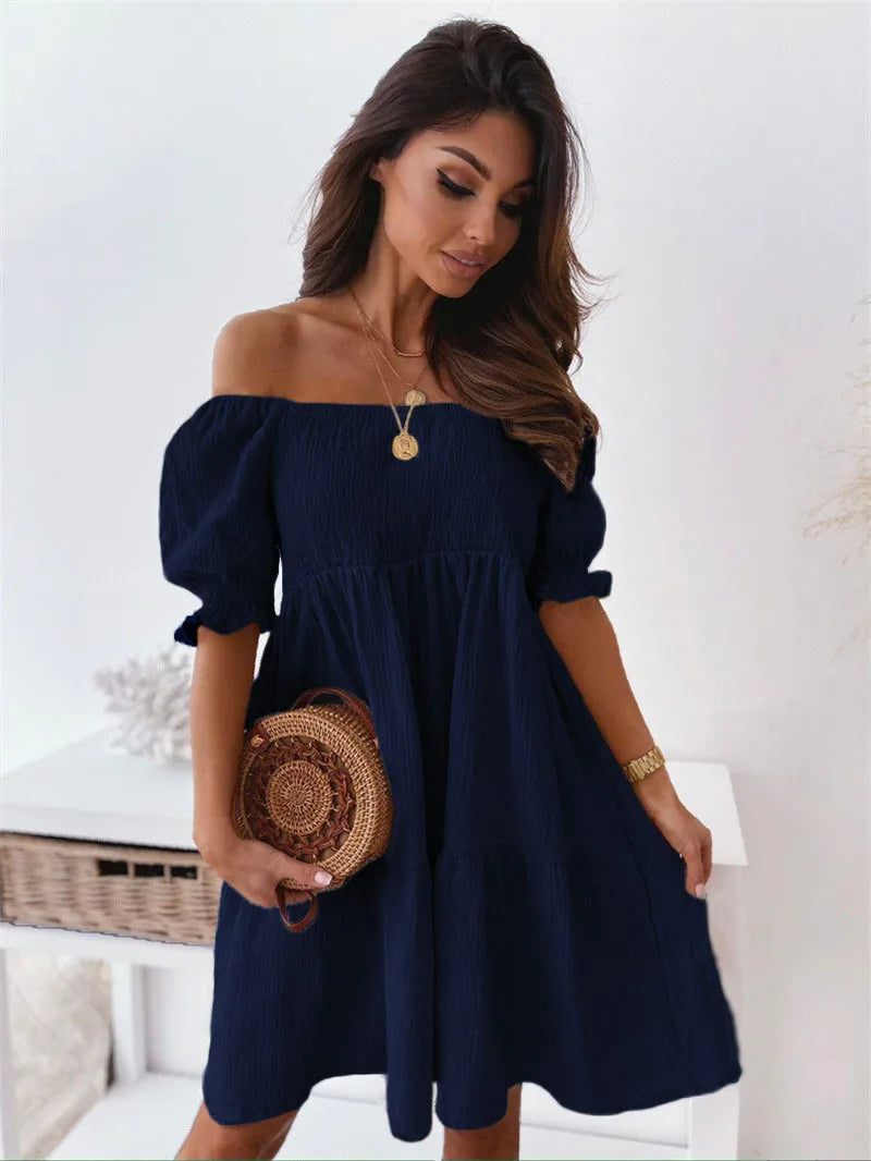Robe Mini Élégante Une Épaule pour Été