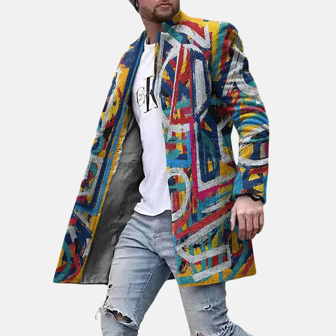 Manteau à Impression de Rue – Veste Casual et Ajustable pour Homme